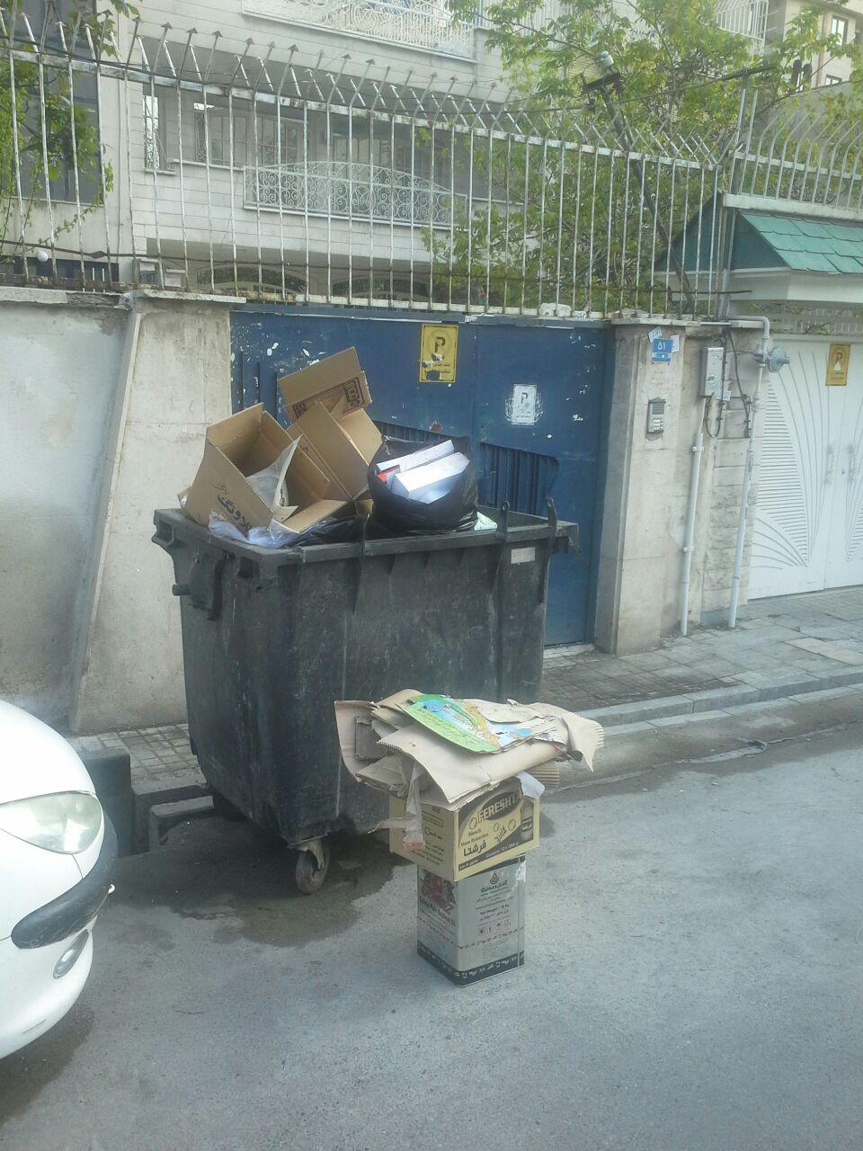 سطل آشغالهای لعنتی در محله جام جم + عکس شهردار محترم