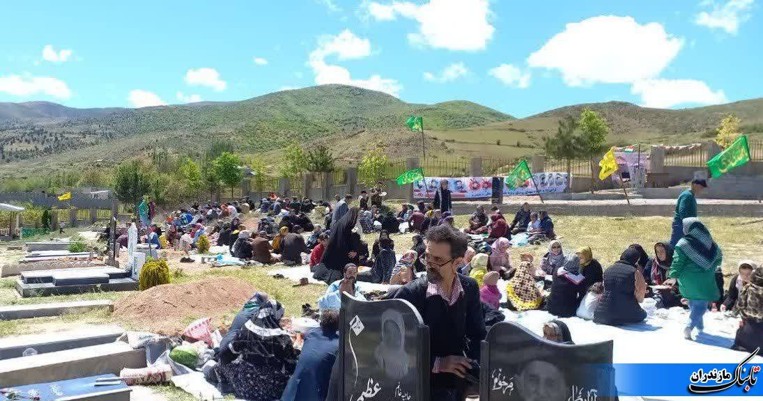 عید مردگان در روستای ولویه علیا چهاردانگه ساری همراه با افتتاح گلزار پنج مزاری شهدا