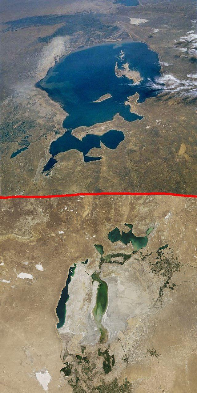 دریاچه آرال از 1985 تا 2017